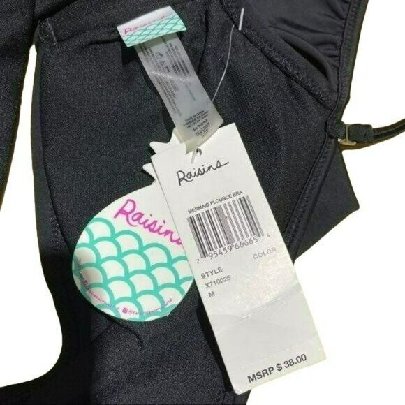 Raisins Womens Mermaid Flounce Ruffled Off -The-Shoulder Swim Top Separates - Picture 2 of 6